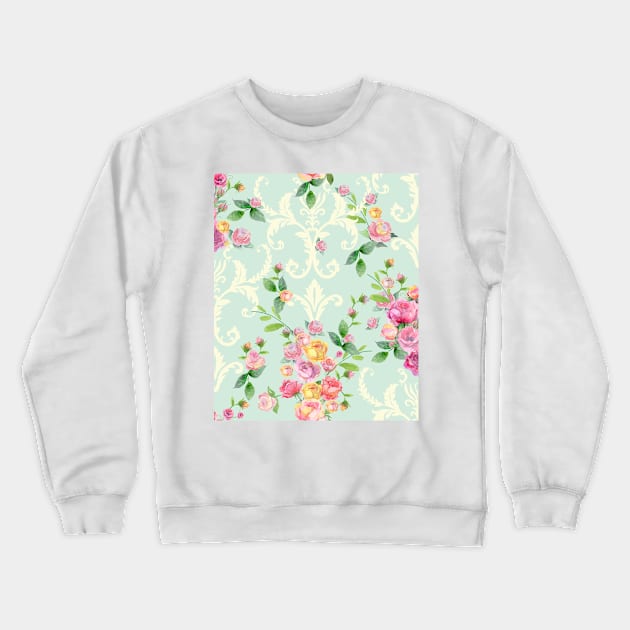 pink beautiful roses and patterns Crewneck Sweatshirt by sonaart
